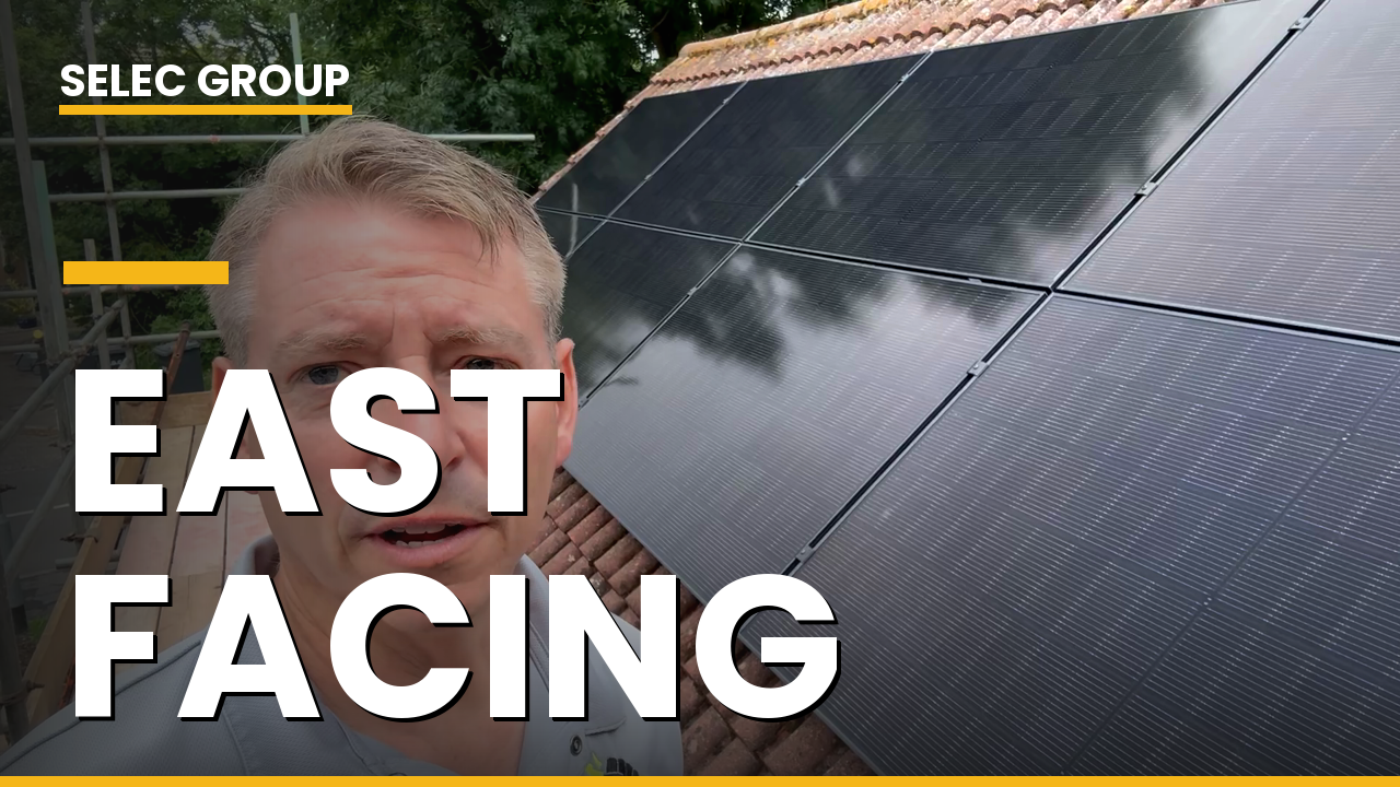 An east facing solar array on a garage roof